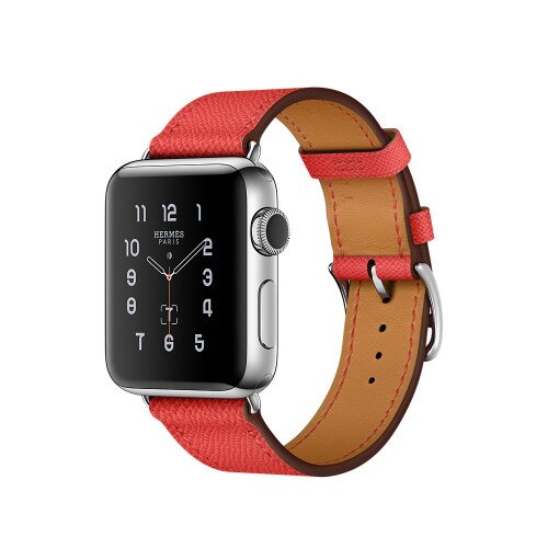 Apple Watch Hermes Series 2 Stainless Steel Case - 38mm - Rose Jaipur Epsom Leather Single Tour