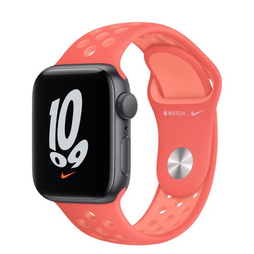 Apple Watch Nike SE Space Gray Aluminum Case with Nike Sport Band - Magic Ember/Crimson Bliss - 40mm