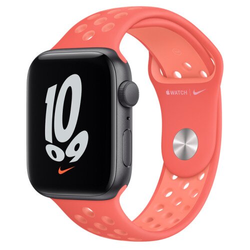 Apple Watch Nike SE Space Gray Aluminum Case with Nike Sport Band - Magic Ember/Crimson Bliss - 44mm