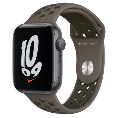 Apple Watch Nike SE Space Gray Aluminum Case with Nike Sport Band - Olive Gray/Cargo Khaki - 44mm