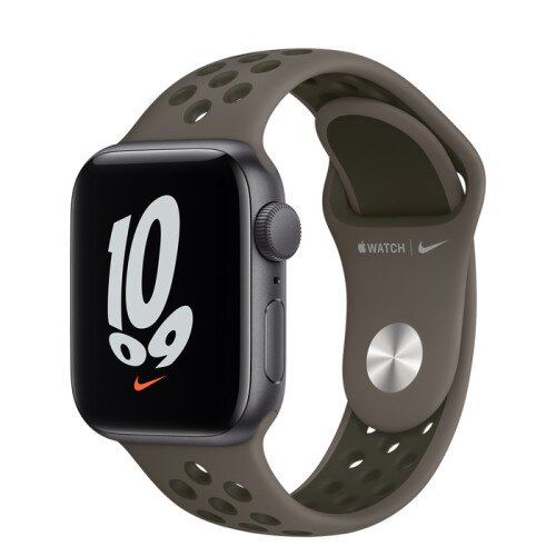 Apple Watch Nike SE Space Gray Aluminum Case with Nike Sport Band - Olive Gray/Cargo Khaki - 40mm