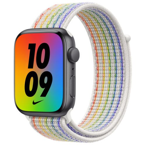 Apple Watch Nike SE Space Gray Aluminum Case with Nike Sport Loop - Pride Edition - 44mm