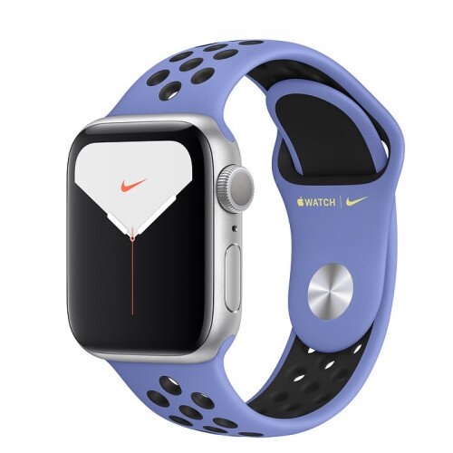 Apple Watch Nike Series 5 with Royal Pulse/Black Sport Band - Silver Aluminum Case - 40mm
