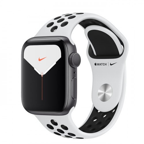 Apple Watch Nike Series 5 with Pure Platinum/Black Sport Band - Space Gray Aluminum Case - 40mm