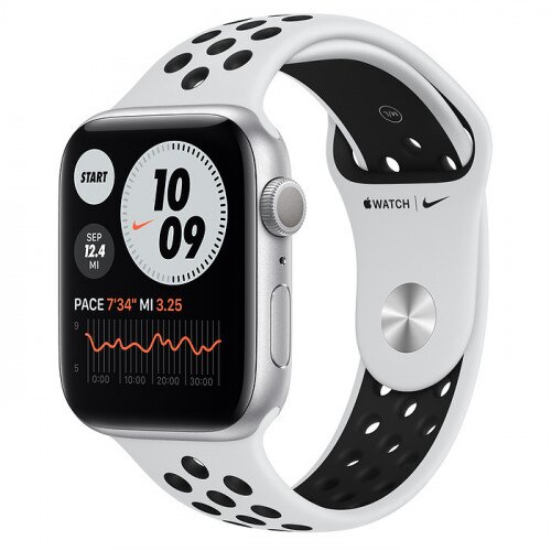 Apple Watch Nike Series 6 Silver Aluminum Case with Nike Sport Band - 44mm - Pure Platinum/Black