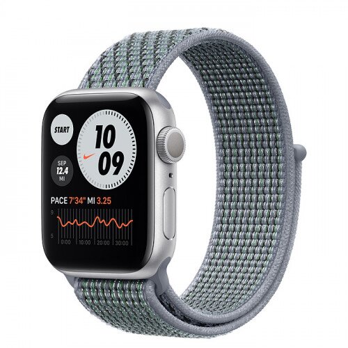 Apple Watch Nike Series 6 Silver Aluminum Case with Nike Sport Loop - 40mm - Obsidian Mist