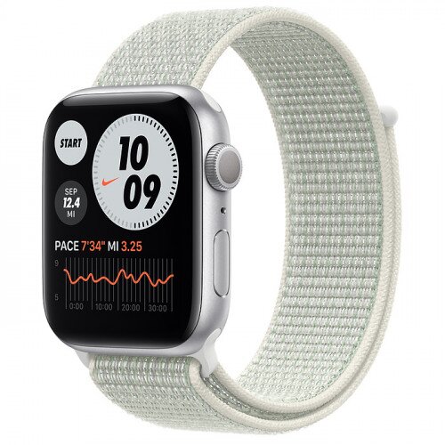 Apple Watch Nike Series 6 Silver Aluminum Case with Nike Sport Loop - 44mm - Spruce Aura