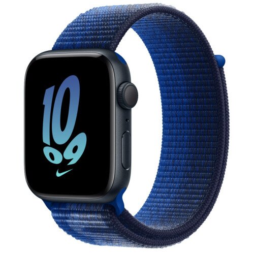 Apple Watch SE (2nd Gen) Midnight Aluminum Case with Nike Sport Loop - Game Royal/Midnight Navy - 44mm
