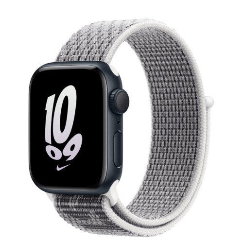 Apple Watch SE (2nd Gen) Midnight Aluminum Case with Nike Sport Loop - Summit White/Black - 40mm