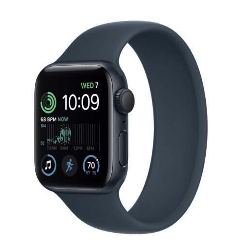 Apple Watch SE (2nd Gen) Midnight Aluminum Case with Solo Loop - Storm Blue - 40mm - Size-2