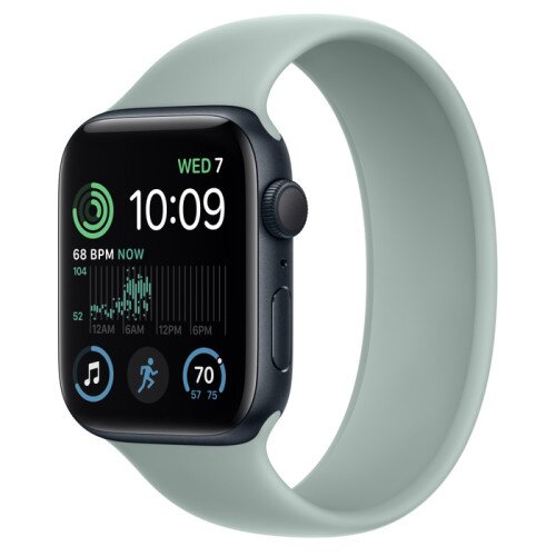 Apple Watch SE (2nd Gen) Midnight Aluminum Case with Solo Loop - Succulent - 44mm - Size-7