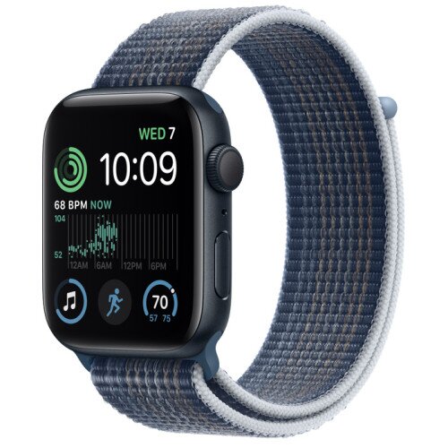 Apple Watch SE (2nd Gen) Midnight Aluminum Case with Sport Loop - Storm Blue - 44mm - Size-1