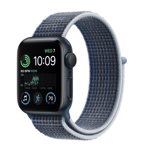 Apple Watch SE (2nd Gen) Midnight Aluminum Case with Sport Loop - Storm Blue - 40mm - Size-1