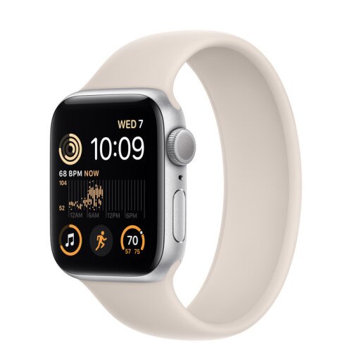 Apple Watch SE (2nd Gen) Silver Aluminum Case with Solo Loop - Starlight - 40mm - Size-5