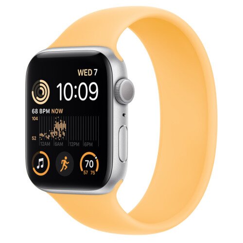 Apple Watch SE (2nd Gen) Silver Aluminum Case with Solo Loop - Sunglow - 40mm - Size-9