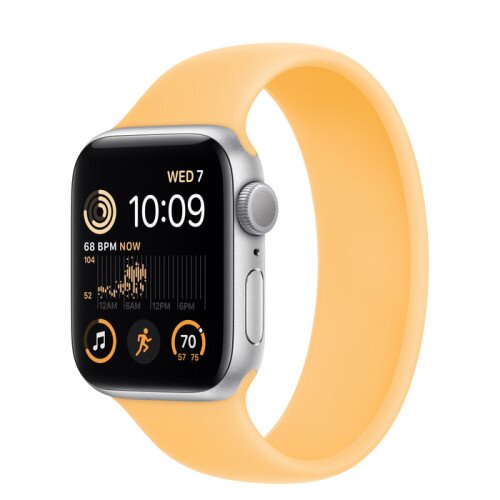 Apple Watch SE (2nd Gen) Silver Aluminum Case with Solo Loop - Sunglow - 40mm - Size-5