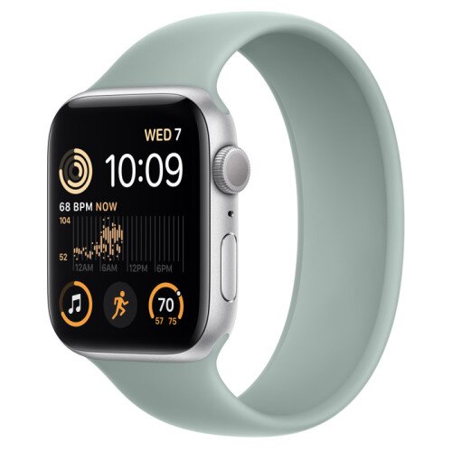 Apple Watch SE (2nd Gen) Silver Aluminum Case with Solo Loop - Succulent - 44mm - Size-9