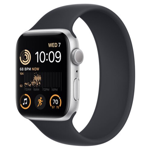 Apple Watch SE (2nd Gen) Silver Aluminum Case with Solo Loop - Midnight - 44mm - Size-8