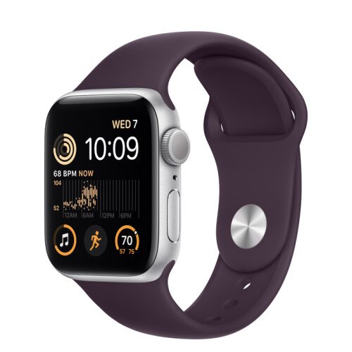Apple Watch SE (2nd Gen) Silver Aluminum Case with Sport Band - Elderberry - 40mm - S/M