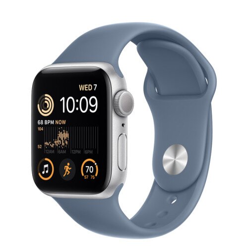 Apple Watch SE (2nd Gen) Silver Aluminum Case with Sport Band - Slate Blue - 40mm - M/L
