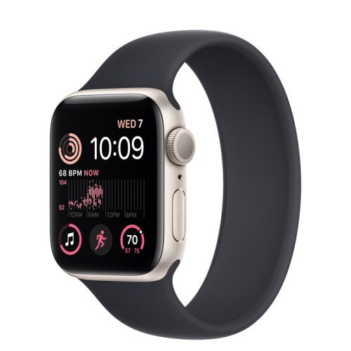 Apple Watch SE (2nd Gen) Starlight Aluminum Case with Solo Loop - Midnight - 40mm - 8