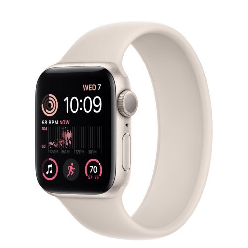 Apple Watch SE (2nd Gen) Starlight Aluminum Case with Solo Loop - Starlight - 40mm - Size-9