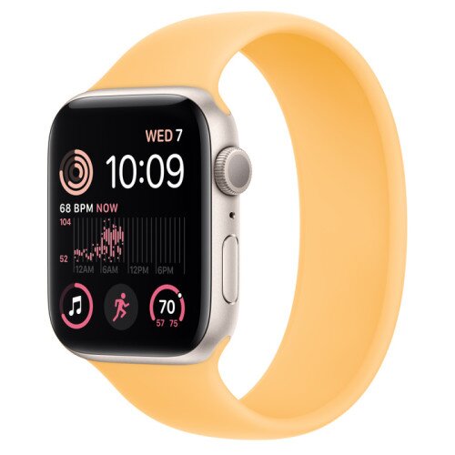 Apple Watch SE (2nd Gen) Starlight Aluminum Case with Solo Loop - Sunglow - 44mm - Size-12