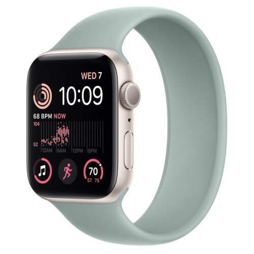 Apple Watch SE (2nd Gen) Starlight Aluminum Case with Solo Loop - Succulent - 44mm - Size-3