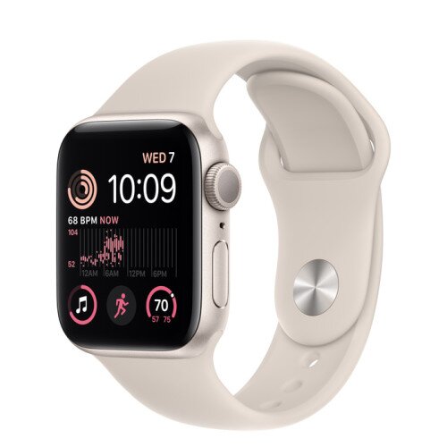 Apple Watch SE (2nd Gen) Starlight Aluminum Case with Sport Band - Starlight - 40mm - M/L