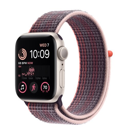 Apple Watch SE (2nd Gen) Starlight Aluminum Case with Sport Loop - Elderberry - 40mm - Size-1