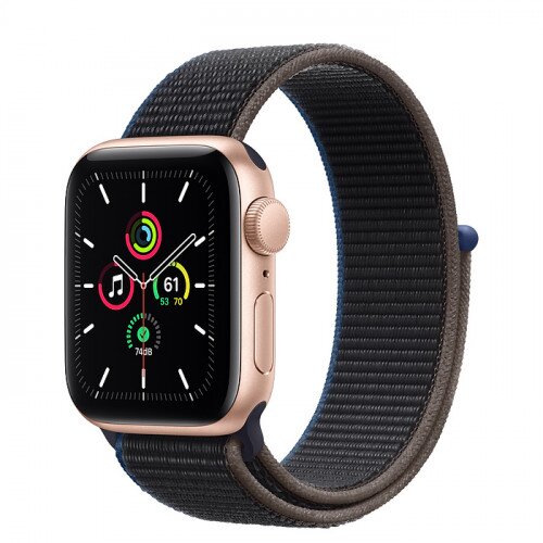 Apple Watch SE Gold Aluminum Case with Sport Loop - 40mm - Charcoal