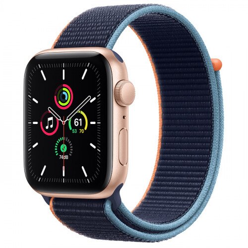 Apple Watch SE Gold Aluminum Case with Sport Loop - 44mm - Deep Navy