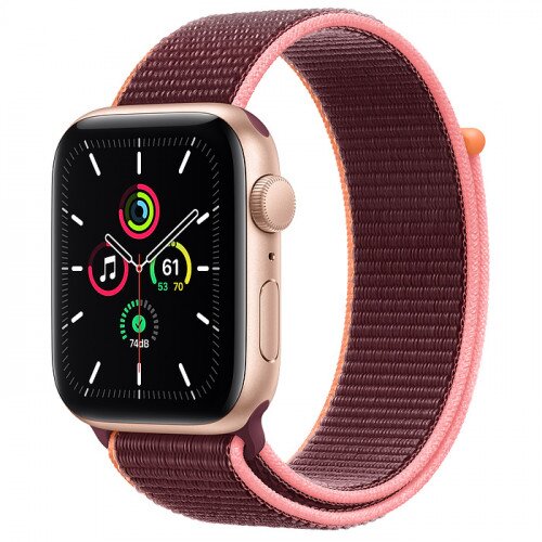 Apple Watch SE Gold Aluminum Case with Sport Loop - 44mm - Plum