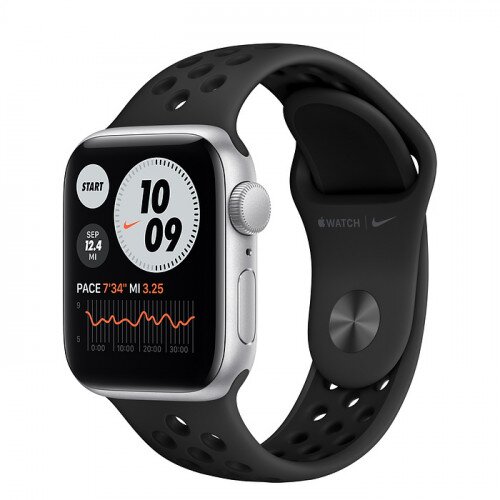 Apple Watch SE Silver Aluminum Case with Nike Sport Band - 40mm - Anthracite/Black