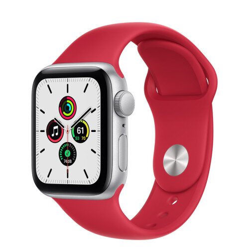 Apple Watch SE Silver Aluminum Case with Sport Band - Product Red - 40mm
