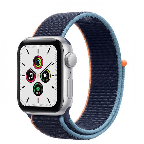 Apple Watch SE Silver Aluminum Case with Sport Loop - 40mm - Deep Navy
