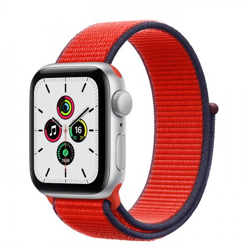 Apple Watch SE Silver Aluminum Case with Sport Loop - 40mm - Product Red