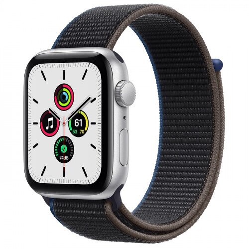 Apple Watch SE Silver Aluminum Case with Sport Loop - 44mm - Charcoal