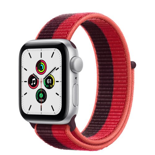 Apple Watch SE Series Silver Aluminum Case with Sport Loop - Product Red - 40mm