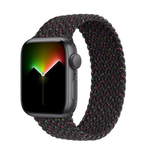 Apple Watch SE Space Gray Aluminum Case with Braided Solo Loop - Black Unity - 40mm - 2
