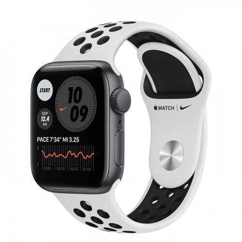 Apple Watch SE Space Gray Aluminum Case with Nike Sport Band - 40mm - Pure Platinum/Black