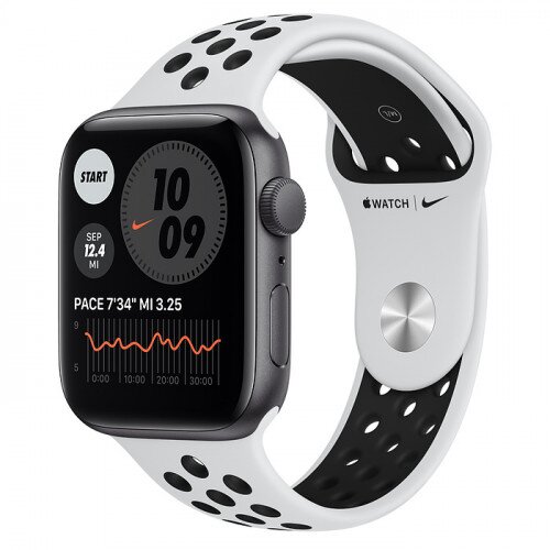 Apple Watch SE Space Gray Aluminum Case with Nike Sport Band - 44mm - Pure Platinum/Black