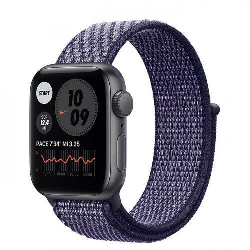 Apple Watch SE Space Gray Aluminum Case with Nike Sport Loop - 40mm - Purple Pulse