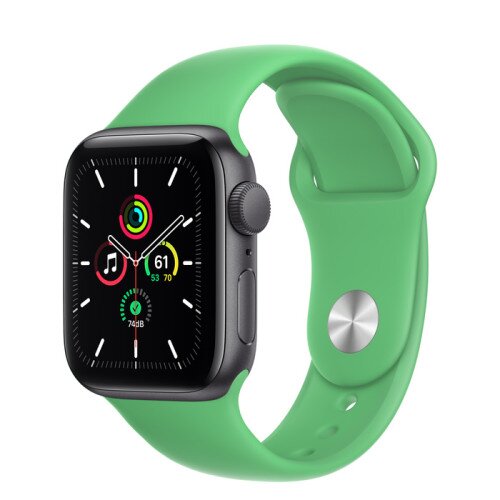 Apple Watch SE Space Gray Aluminum Case with Sport Band - Regular - 40mm - Bright Green