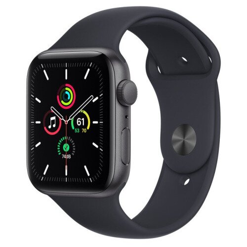 Apple Watch SE Space Gray Aluminum Case with Sport Band - Extra Large - 44mm - Midnight