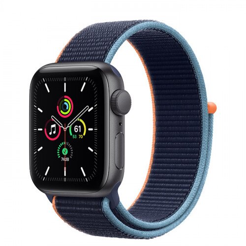 Apple Watch SE Space Gray Aluminum Case with Sport Loop - 40mm - Deep Navy