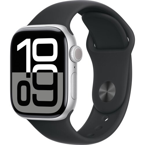 Apple Watch Series 10 - 42mm - S/M - Silver Aluminum Case - Black
