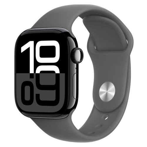Apple Watch Series 10 - 42mm - S/M - Jet Black Aluminum Case - Stone Gray