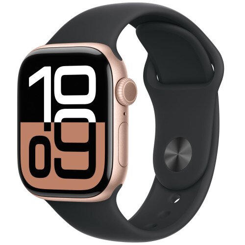 Apple Watch Series 10 - 42mm - S/M - Rose Gold Aluminum Case - Black
