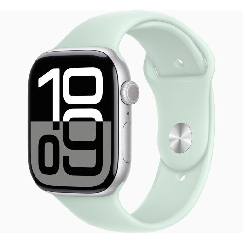 Apple Watch Series 10 - 46mm - S/M - Silver Aluminum Case - Aquamarine